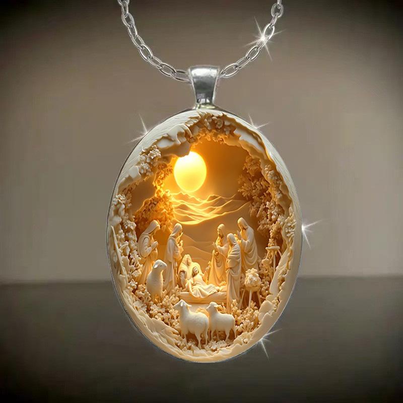 Elegant Complex Oval Glass Alloy Pendant Necklace, Easter Christmas Gift
Elegant Complex Oval Glass Alloy Pendant Necklace, Easter Christmas Gift