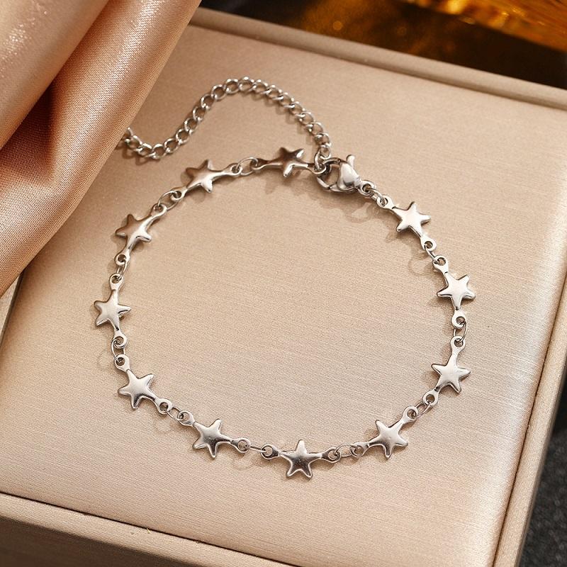 Stainless Steel Metal Hollow Star Bracelet Bangles for Women Fashion Gold Color Tennis Chain Wrist Chain Waterproof Zircon Gift
Stainless Steel Metal Hollow Star Bracelet Bangles for Women Fashion Gold Color Tennis Chain Wrist Chain Waterproof Zircon Gift