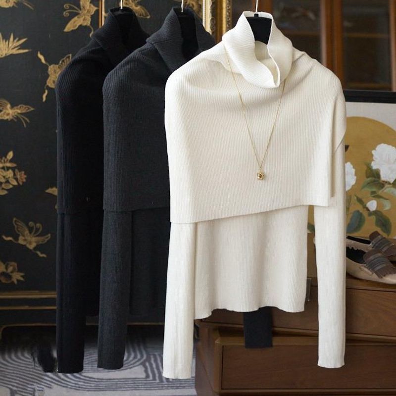 Plalindrome Layered Stylish Lazy Chic Shawl-Style Round-Neck Knit Pullover Two-Piece Set for Autumn and Winter White L
Plalindrome Layered Stylish Lazy Chic Shawl-Style Round-Neck Knit Pullover Two-Piece Set for Autumn and Winter White L