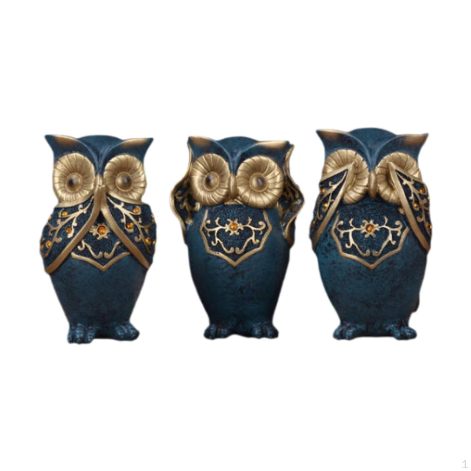 3 Pieces Resin Owls Statue Sculpture Tabletop Ornament Multifunctional Desk Collection for Cabinets
3 Pieces Resin Owls Statue Sculpture Tabletop Ornament Multifunctional Desk Collection for Cabinets