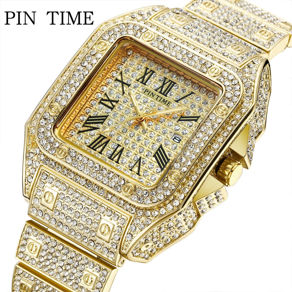 PINTIME Full Diamond Watch Watch Full Diamond Watch Стальной ремешок для мужчин's Часы Большой циферблат Кварцевые часы
PINTIME Full Diamond Watch Watch Full Diamond Watch Стальной ремешок для мужчин's Часы Большой циферблат Кварцевые часы