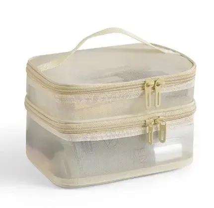 Double Layer Mesh Makeup Bag, Large Capacity Cosmetic Travel Organizer, Women s Portable Wash Bag for Toiletries, Clear Mesh бежевий
Double Layer Mesh Makeup Bag, Large Capacity Cosmetic Travel Organizer, Women s Portable Wash Bag for Toiletries, Clear Mesh бежевий
