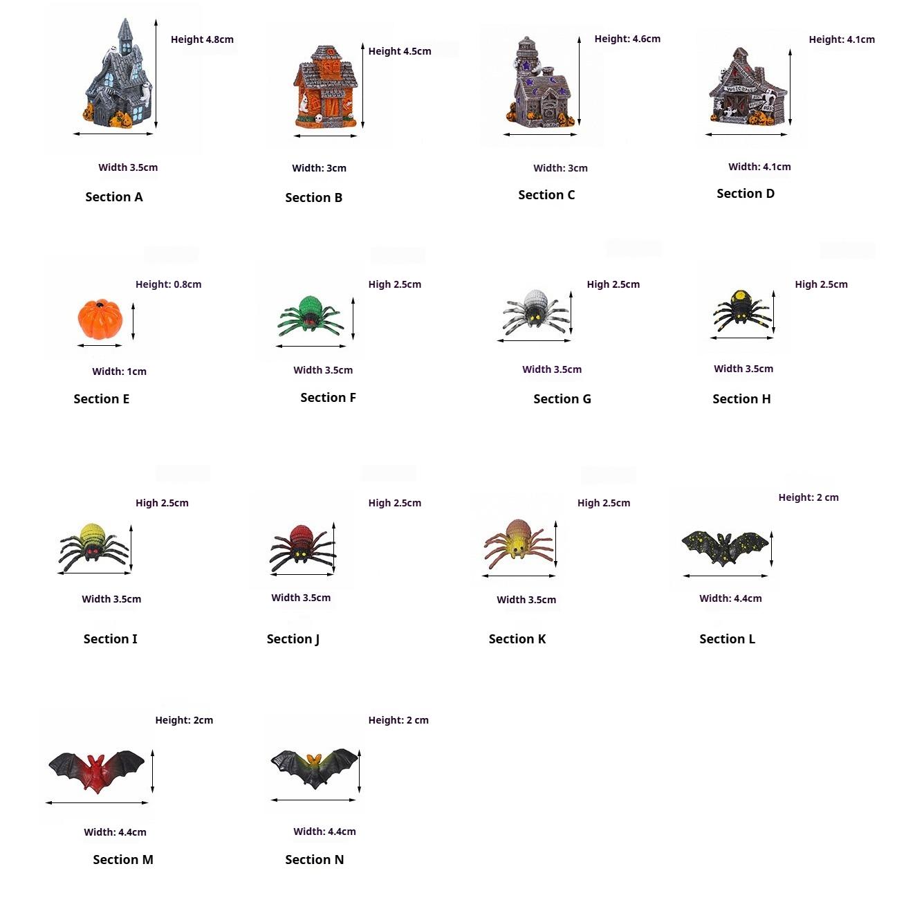 Y Creative 14pcs/set Halloween Figurines Resin House Ornament Simulation Spider Bat Pumpkin Miniature DIY Ornament Accessories
Y Creative 14pcs/set Halloween Figurines Resin House Ornament Simulation Spider Bat Pumpkin Miniature DIY Ornament Accessories