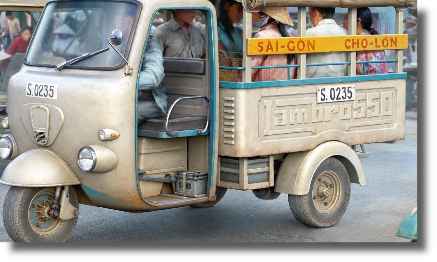 Gekko Model Saigon Shuttle трехколесный велосипед с водителем и пассажиром Пластиковая модель GEC35GM0111 1/35 1960-1970-е гг.
Gekko Model Saigon Shuttle трехколесный велосипед с водителем и пассажиром Пластиковая модель GEC35GM0111 1/35 1960-1970-е гг.