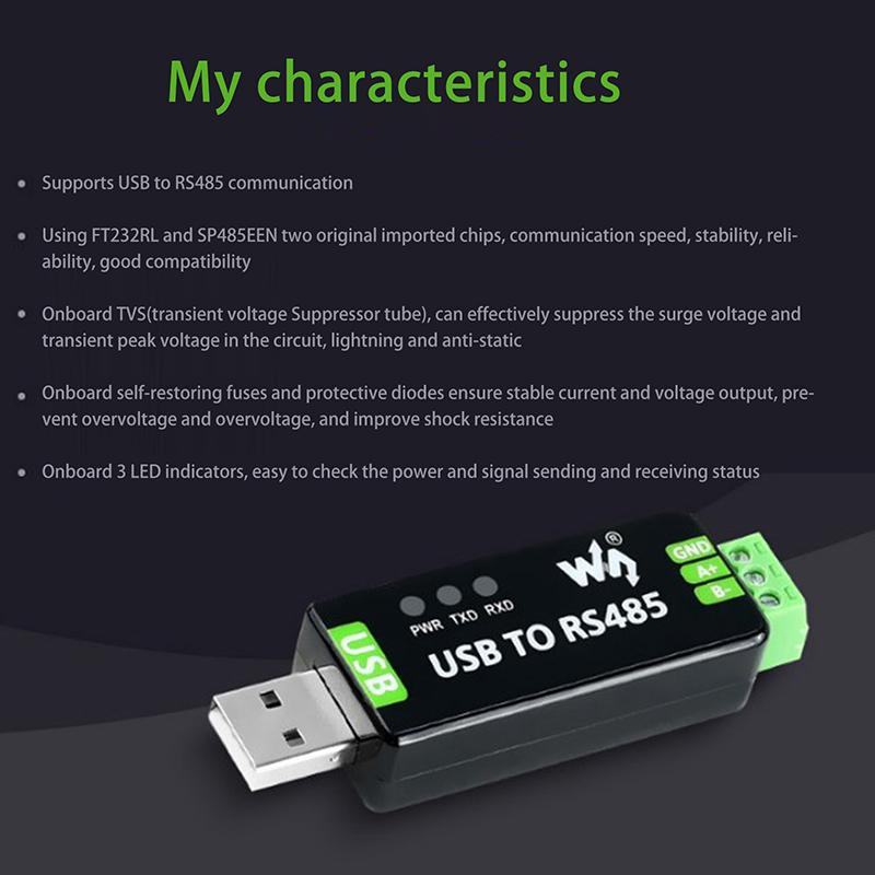 Original Industrial Usb To Rs485 Serial Converter Half Duplex Ft232Rl Communication Module
Original Industrial Usb To Rs485 Serial Converter Half Duplex Ft232Rl Communication Module