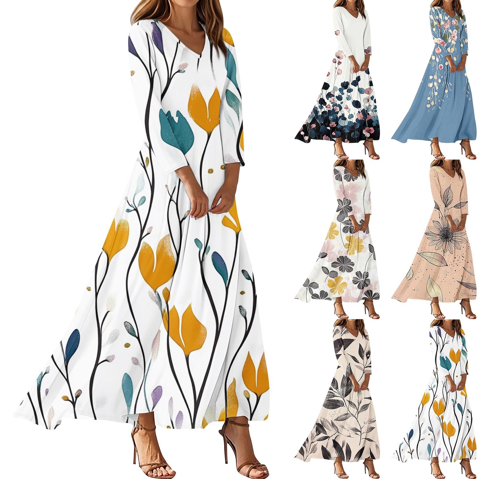 Women s Casual 3/4 Sleeve V-Neck Floral Print Maxi A-Line Beach Dress XXL
Women s Casual 3/4 Sleeve V-Neck Floral Print Maxi A-Line Beach Dress XXL