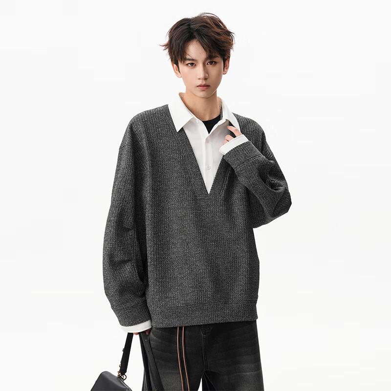 TOM ADAM Textured Fake Two-Piece Collared Hoodie L
TOM ADAM Textured Fake Two-Piece Collared Hoodie L