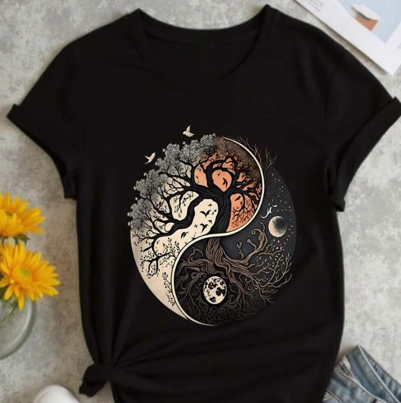 Tree of Life Printed Casual Short Sleeved TShirt Spring and Summer Short Sleeved Casual Top Womens Clothing Graphic Tees Tops S
Tree of Life Printed Casual Short Sleeved TShirt Spring and Summer Short Sleeved Casual Top Womens Clothing Graphic Tees Tops S