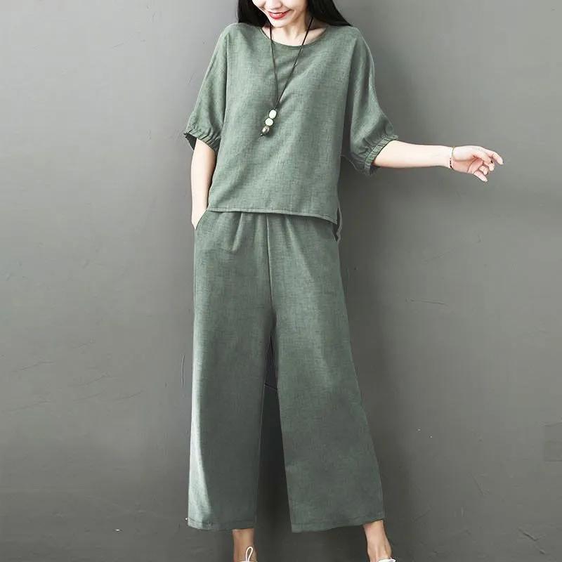Loose Casual Two-piece Summer Mother Women s Fashion Suit Nine-point Pants Wide-leg Pants XXL чорний
Loose Casual Two-piece Summer Mother Women s Fashion Suit Nine-point Pants Wide-leg Pants XXL чорний