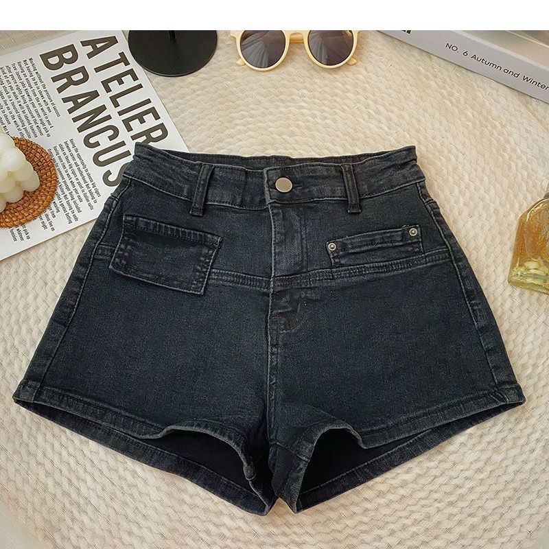 Летние женские сине-черные шорты, новые модные однотонные джинсовые шорты с высокой талией, нестандартные, А-силуэта, широкие штанины XXL чёрный
Летние женские сине-черные шорты, новые модные однотонные джинсовые шорты с высокой талией, нестандартные, А-силуэта, широкие штанины XXL чёрный