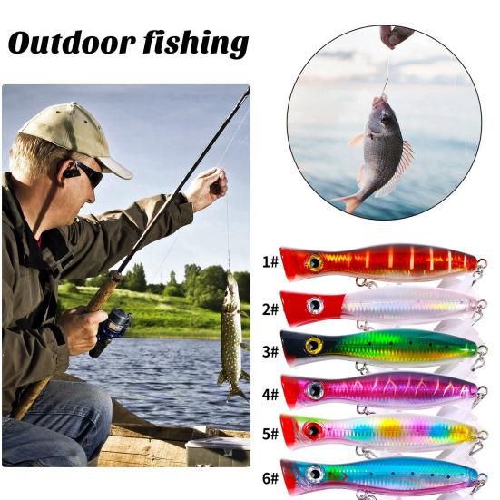 Popper Fishing Lure Artificial Bait with Treble Hook Realistic Looking Bright Color Portable Artificial Hard Swimbait Fake Lure
Popper Fishing Lure Artificial Bait with Treble Hook Realistic Looking Bright Color Portable Artificial Hard Swimbait Fake Lure