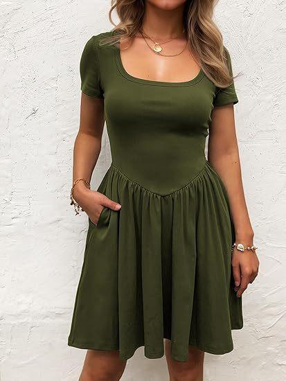 Square collar splicing slim temperament thin dress women s summer new high waist a pendulum skirt XXL армія зелений колір
Square collar splicing slim temperament thin dress women s summer new high waist a pendulum skirt XXL армія зелений колір