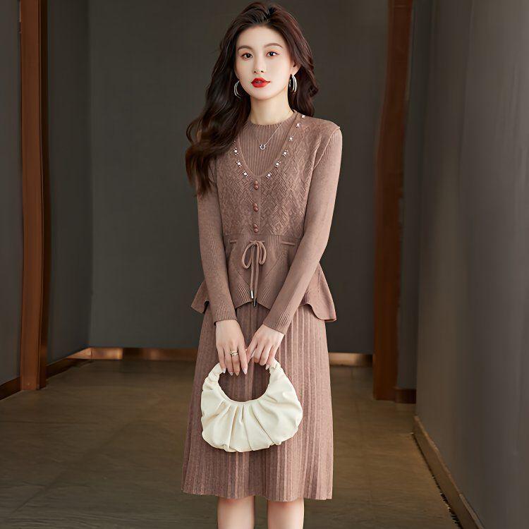 Two-Piece Knit Vest & Dress Set: Mid-Length, Slim-Fit, Autumn/Winter Fashion One size верблюд
Two-Piece Knit Vest & Dress Set: Mid-Length, Slim-Fit, Autumn/Winter Fashion One size верблюд