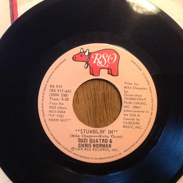 7inch Record SUZI QUATRO CHRIS NORMAN Stumblin In RS917 RSO 1979 Canada Rock Used
7inch Record SUZI QUATRO CHRIS NORMAN Stumblin In RS917 RSO 1979 Canada Rock Used