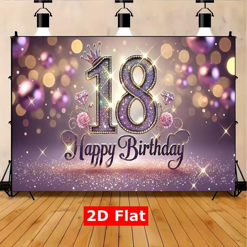 2D 18th Birthday Party Decoration Backdrop, Purple Crown & Diamond Photo Background Banner 47.2x31.5inch/120*80cm
2D 18th Birthday Party Decoration Backdrop, Purple Crown & Diamond Photo Background Banner 47.2x31.5inch/120*80cm