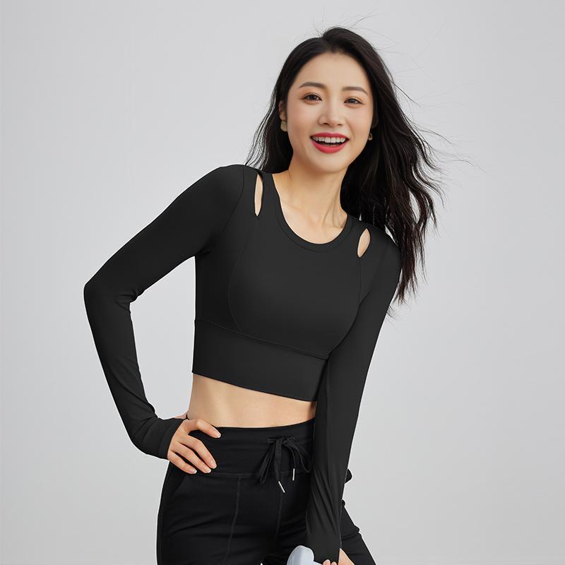 Женский осенне-зимний быстросохнущий топ для йоги с длинным рукавом и фиксированными нагрудными вкладышами XL (suggested 122-140 jin) чёрный
Женский осенне-зимний быстросохнущий топ для йоги с длинным рукавом и фиксированными нагрудными вкладышами XL (suggested 122-140 jin) чёрный