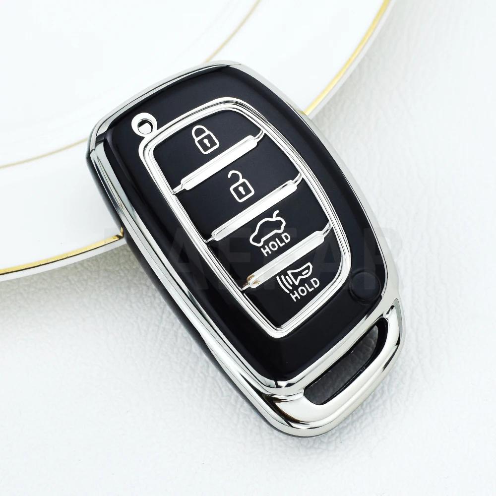 For Hyundai Tucson Santa Fe Rena Sonata Elantra Creta Ix35 Ix45 I10 I30 I40 Keychain 4 Button TPU Car Smart Key Case Cover чорний
For Hyundai Tucson Santa Fe Rena Sonata Elantra Creta Ix35 Ix45 I10 I30 I40 Keychain 4 Button TPU Car Smart Key Case Cover чорний