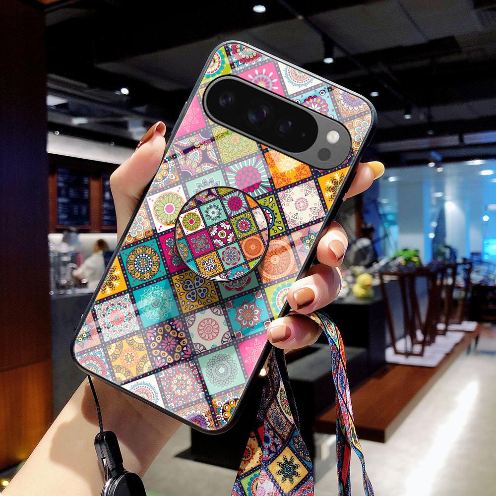 For Google Pixel 9 Pro XL Case Kickstand Ethnic Pattern Tempered Glass Phone Cover with Strap Checkered Pattern
For Google Pixel 9 Pro XL Case Kickstand Ethnic Pattern Tempered Glass Phone Cover with Strap Checkered Pattern