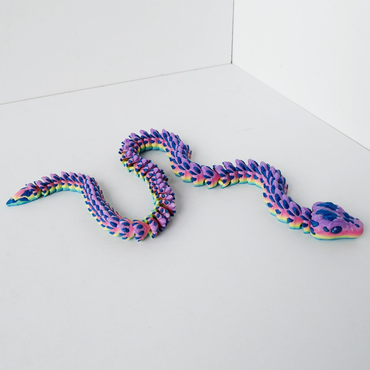 43.5cm Rainbow Colour Crystal Scale Snake 3D Printing Toy Simulation Animal Snake Model Joint Movable Desktop Decor Kids Gift
43.5cm Rainbow Colour Crystal Scale Snake 3D Printing Toy Simulation Animal Snake Model Joint Movable Desktop Decor Kids Gift