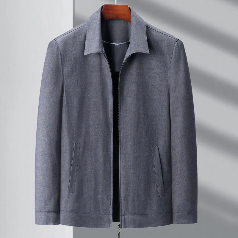 Весна и осень новая шерстяная клетчатая куртка для мужчин среднего возраста повседневная деловая неглаженная шерстяная куртка с защитой от морщин куртка для мужчин 195