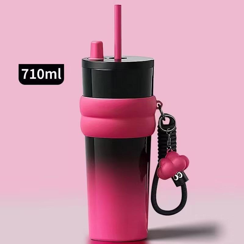 Кружка-термос для автомобиля большой вместимости 710 мл, из нержавеющей стали, вакуумная фляга с выдвижной соломинкой, герметичная, для кофе, чая, холодных напитков красный
Кружка-термос для автомобиля большой вместимости 710 мл, из нержавеющей стали, вакуумная фляга с выдвижной соломинкой, герметичная, для кофе, чая, холодных напитков красный