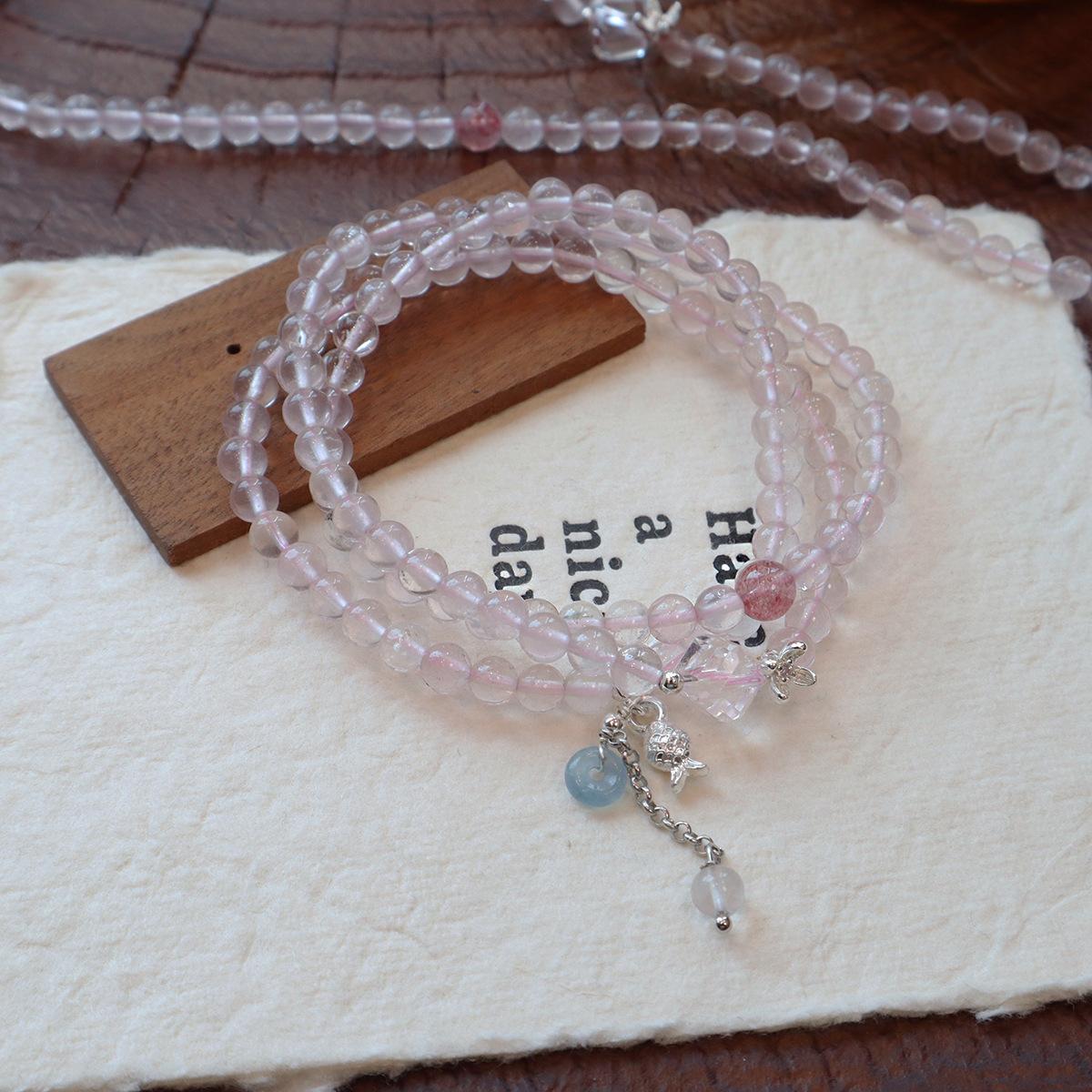 Natural Pink Crystal Bracelet Women s Fashion Design Three Circles Aquamarine Safety Buckle Light Luxury Sense Sweet
Natural Pink Crystal Bracelet Women s Fashion Design Three Circles Aquamarine Safety Buckle Light Luxury Sense Sweet