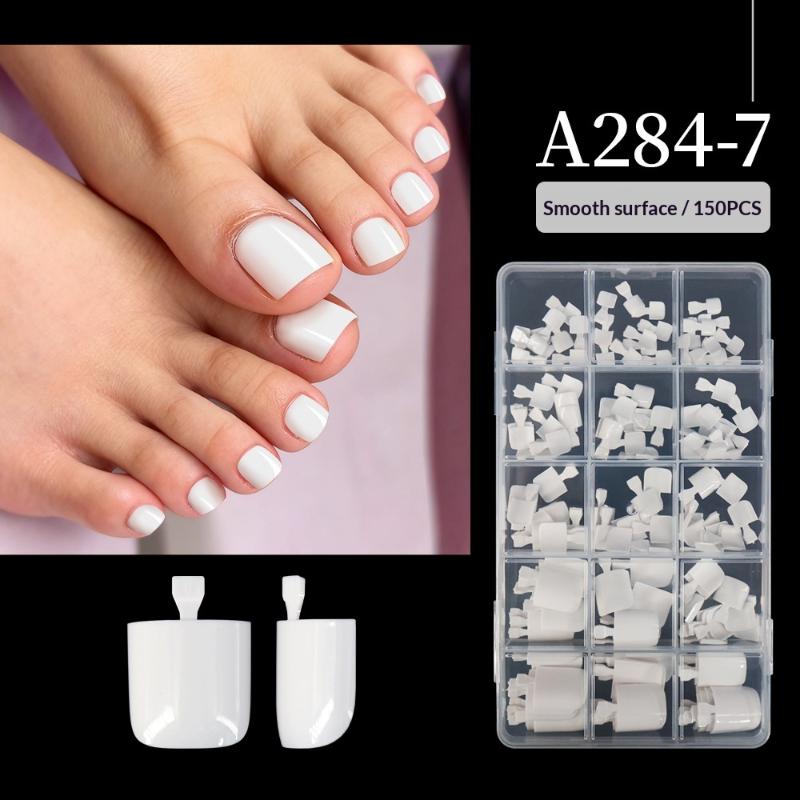 150Pcs/Box French Foot Wear Nail Set Summer Short Square Shiny False Toenail Full Coverage Suitable For Nail Salon
150Pcs/Box French Foot Wear Nail Set Summer Short Square Shiny False Toenail Full Coverage Suitable For Nail Salon