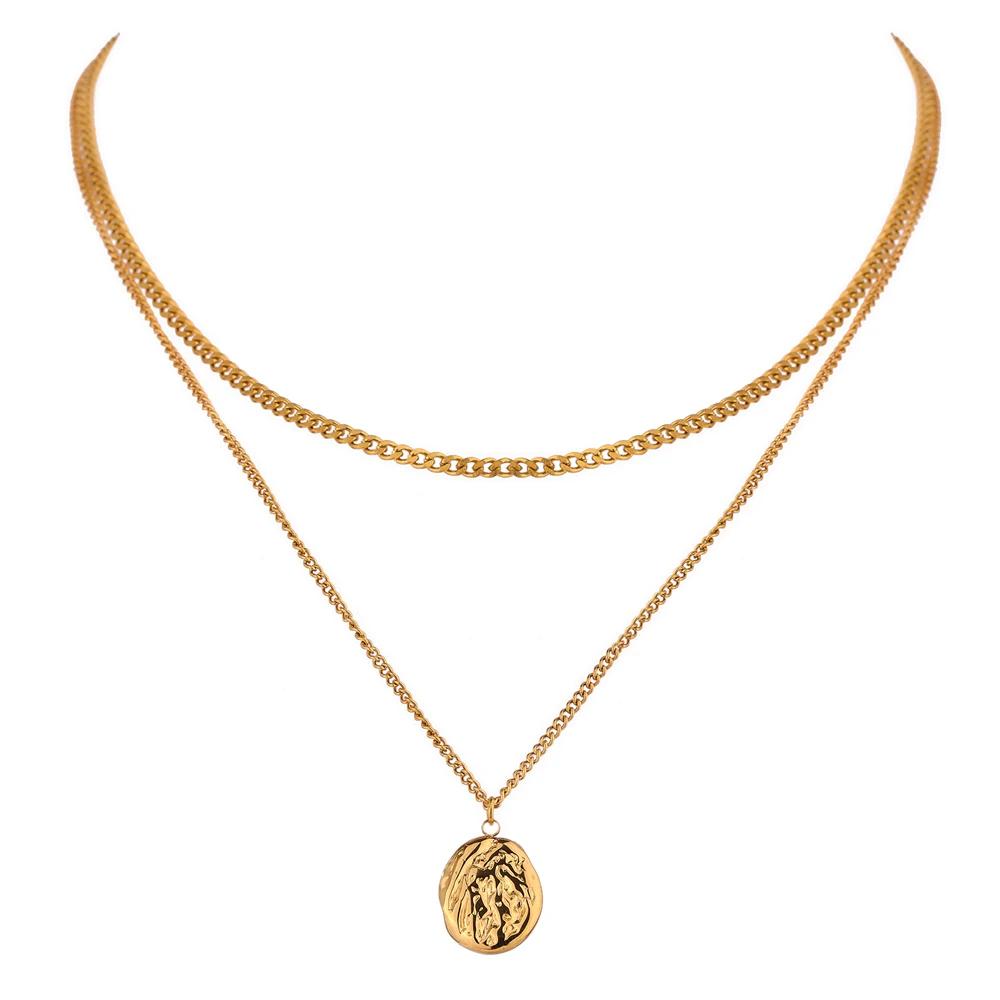Yhpup 316L Stainless Steel Layered Necklace Women Jewelry Statement Metal Texture Geometric Pendant Bijoux Femme Waterproof
Yhpup 316L Stainless Steel Layered Necklace Women Jewelry Statement Metal Texture Geometric Pendant Bijoux Femme Waterproof