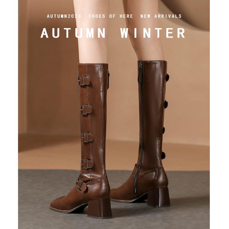 Autumn and winter fashion new retro brown thick heel long women s boots classic square head high boots 39
Autumn and winter fashion new retro brown thick heel long women s boots classic square head high boots 39