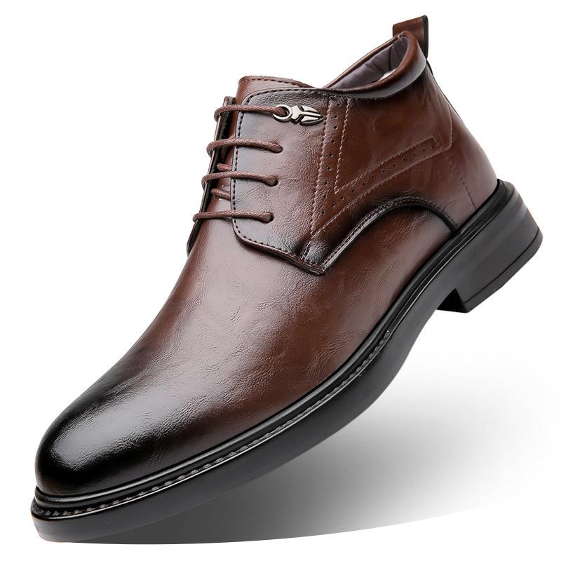 Winter new men s cotton leather shoes piled and thickened warm business casual high-top formal leather shoes 44 коричневий
Winter new men s cotton leather shoes piled and thickened warm business casual high-top formal leather shoes 44 коричневий