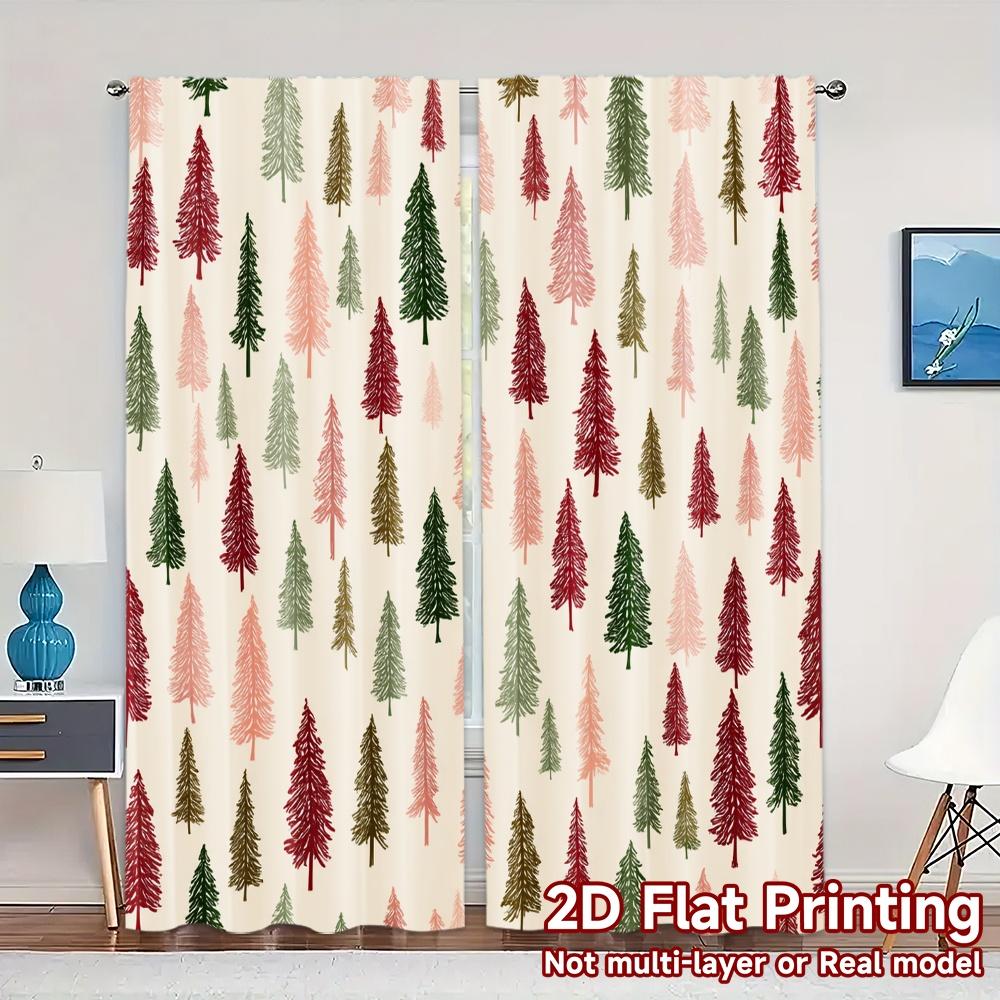 Set Of 2 Flat Printing Jit Curtains Without Rod Festive Forest Chic Drapes Yarn Suitable Curtain Made Polyester W100*H70(CM)-Hooks&1PCS
Set Of 2 Flat Printing Jit Curtains Without Rod Festive Forest Chic Drapes Yarn Suitable Curtain Made Polyester W100*H70(CM)-Hooks&1PCS