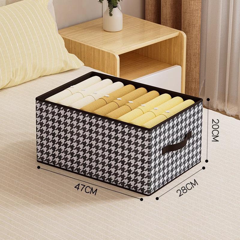 Складной ящик для хранения в гусиную лапку с крышкой для гардероба Houndstooth 4-Pack
Складной ящик для хранения в гусиную лапку с крышкой для гардероба Houndstooth 4-Pack