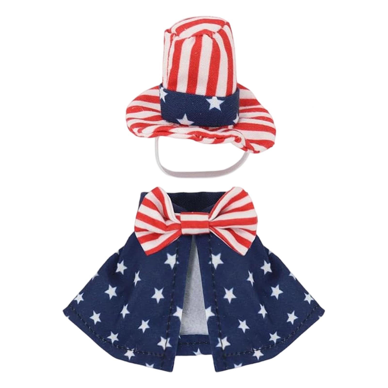 7 Inch Small Goose Independence Day Outfit Set Mini Top Hat and Cape with Bow Tie for Small Pets or Figurines Suitable for Holiday Decoration
7 Inch Small Goose Independence Day Outfit Set Mini Top Hat and Cape with Bow Tie for Small Pets or Figurines Suitable for Holiday Decoration