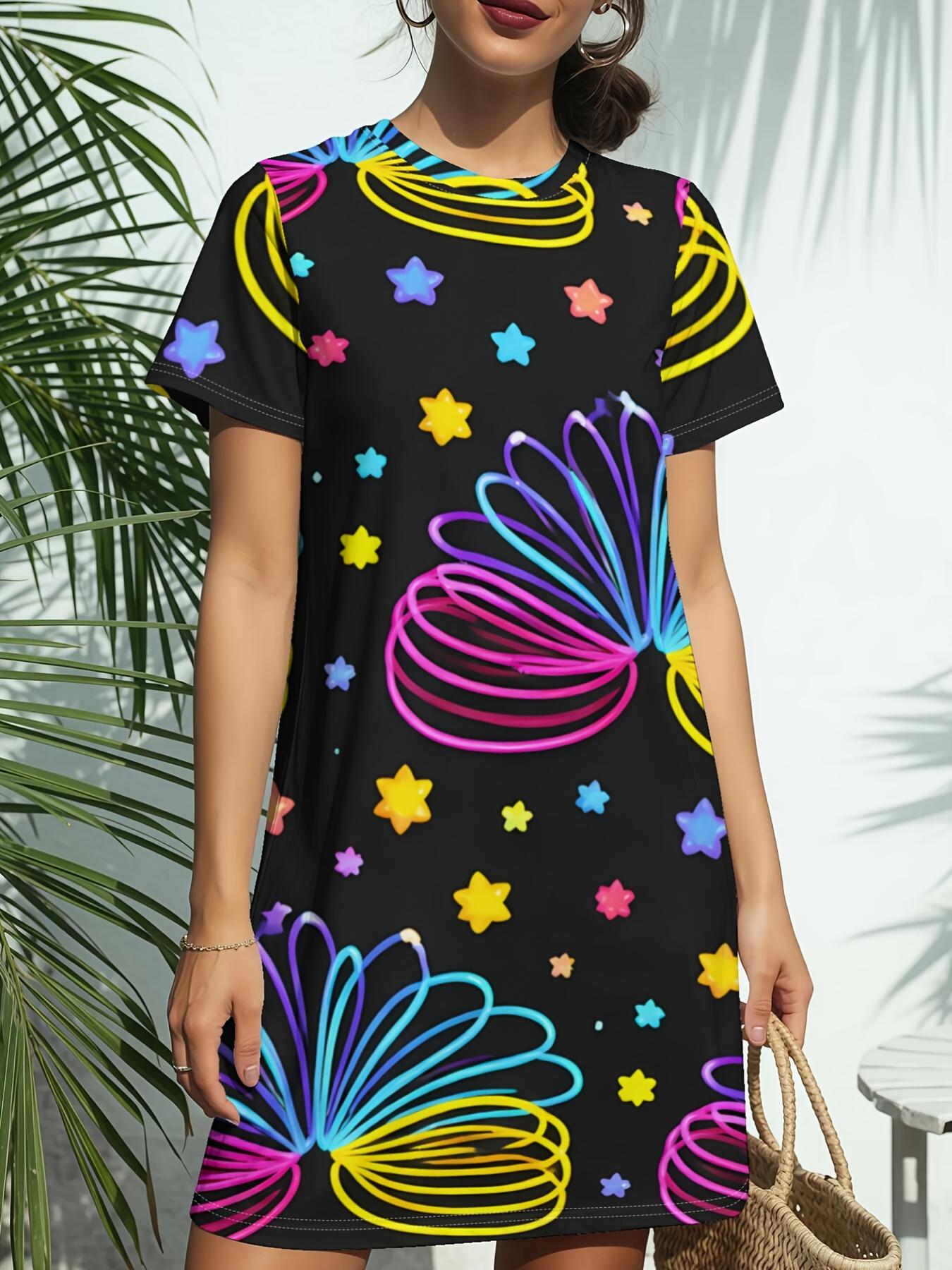Women s Short Sleeve T-Shirt Dress with Round Neck - Colorful Butterfly Print Blouse-Compatible Outfit Suitable for Daily Wear. Dates ; Birthday Gifts 8XL дубильная кора
Women s Short Sleeve T-Shirt Dress with Round Neck - Colorful Butterfly Print Blouse-Compatible Outfit Suitable for Daily Wear. Dates ; Birthday Gifts 8XL дубильная кора