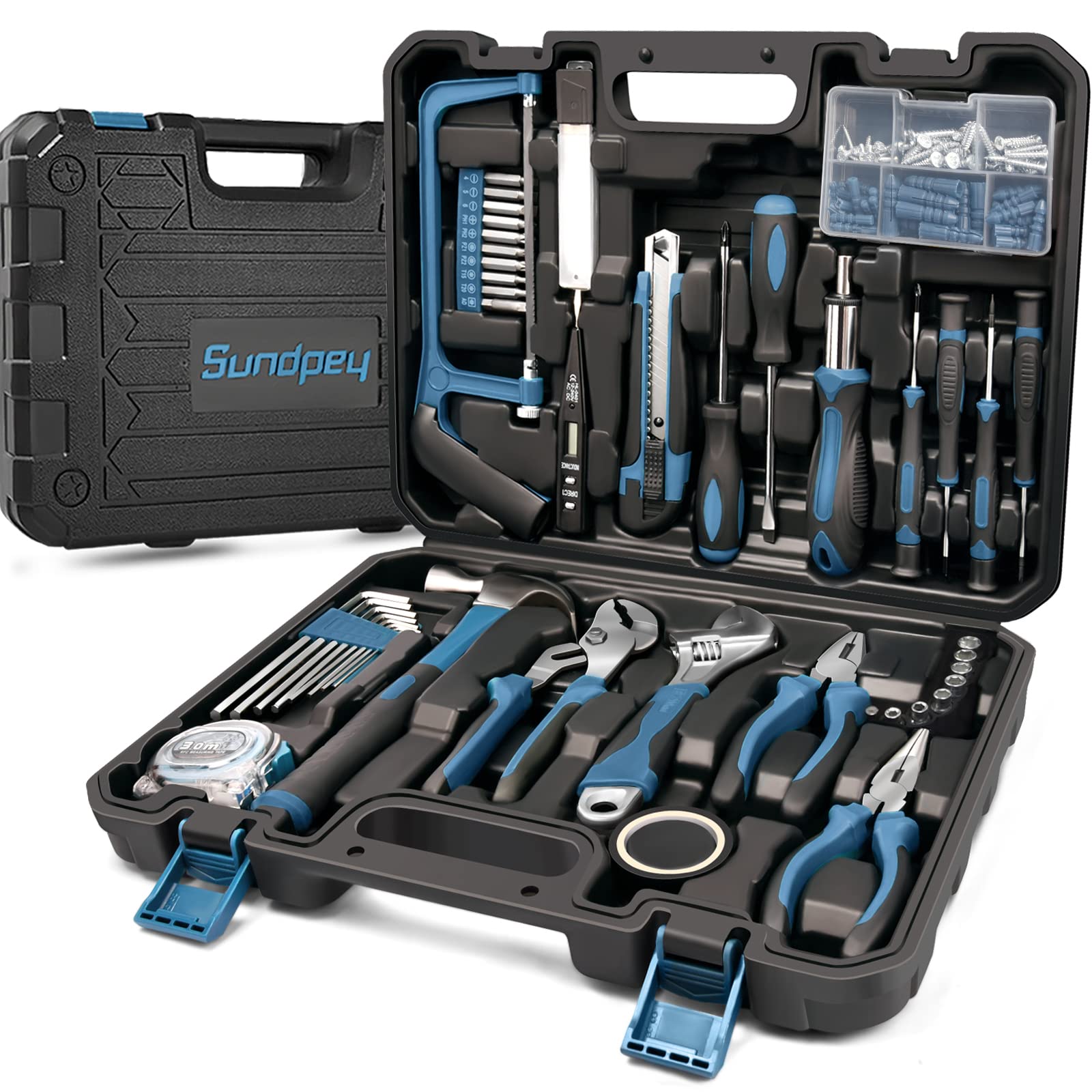 Sundpey 148 Piece Household Tool Kit Home Auto Maintenance Kit Complete Universal Manual Tool Kit - -
Sundpey 148 Piece Household Tool Kit Home Auto Maintenance Kit Complete Universal Manual Tool Kit - -