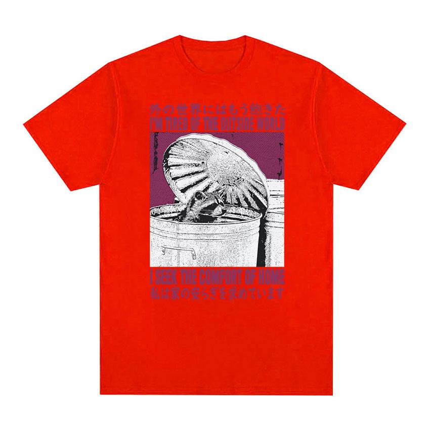 Я ищу комфорт дома, японские футболки с рисунком енота, мужские винтажные модные хлопковые футболки большого размера, унисекс, готическая одежда
Я ищу комфорт дома, японские футболки с рисунком енота, мужские винтажные модные хлопковые футболки большого размера, унисекс, готическая одежда