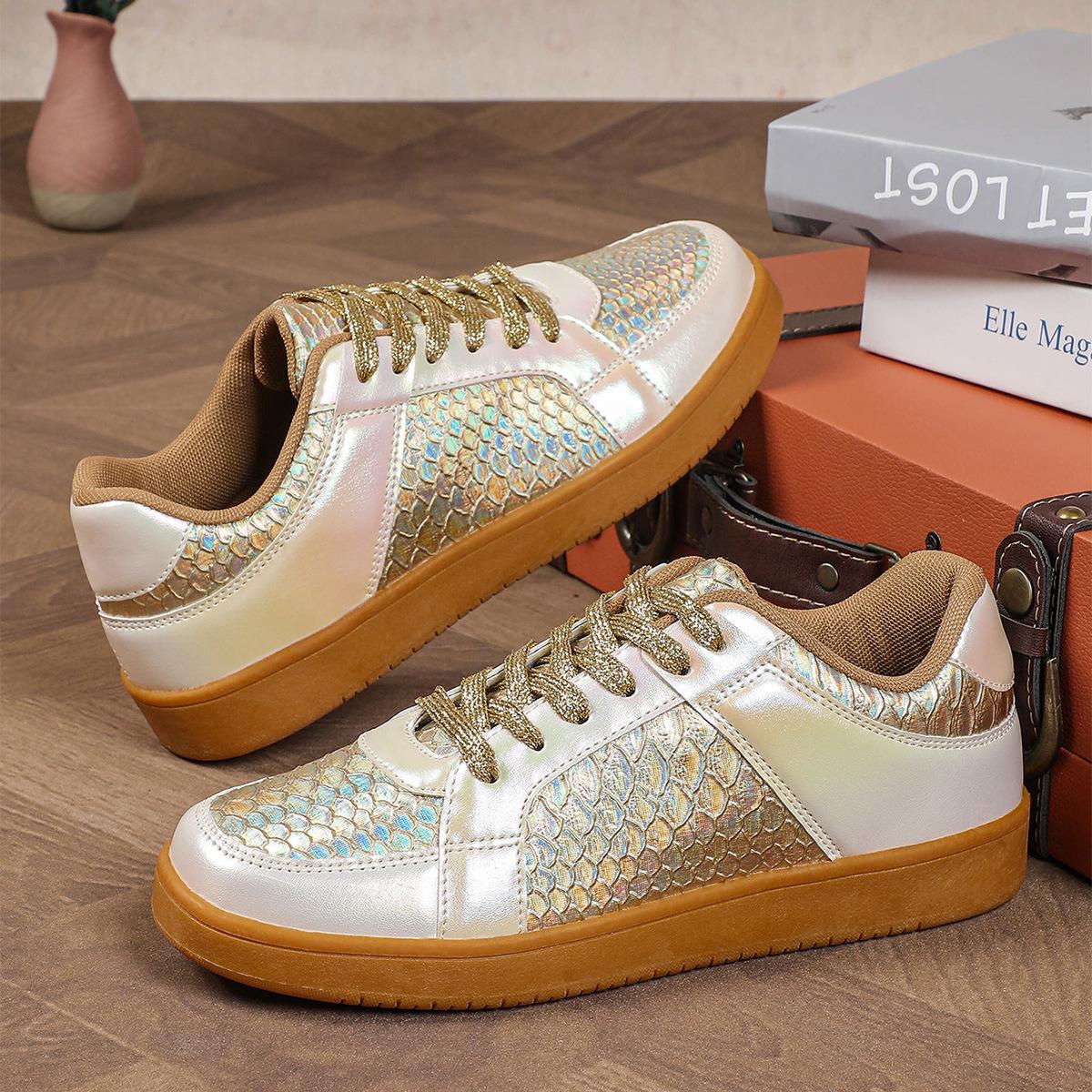 Spring and Autumn new flash snakeskin casual shoes outdoor skateboard shoes Jinjiang cold sticky 41 золотий
Spring and Autumn new flash snakeskin casual shoes outdoor skateboard shoes Jinjiang cold sticky 41 золотий