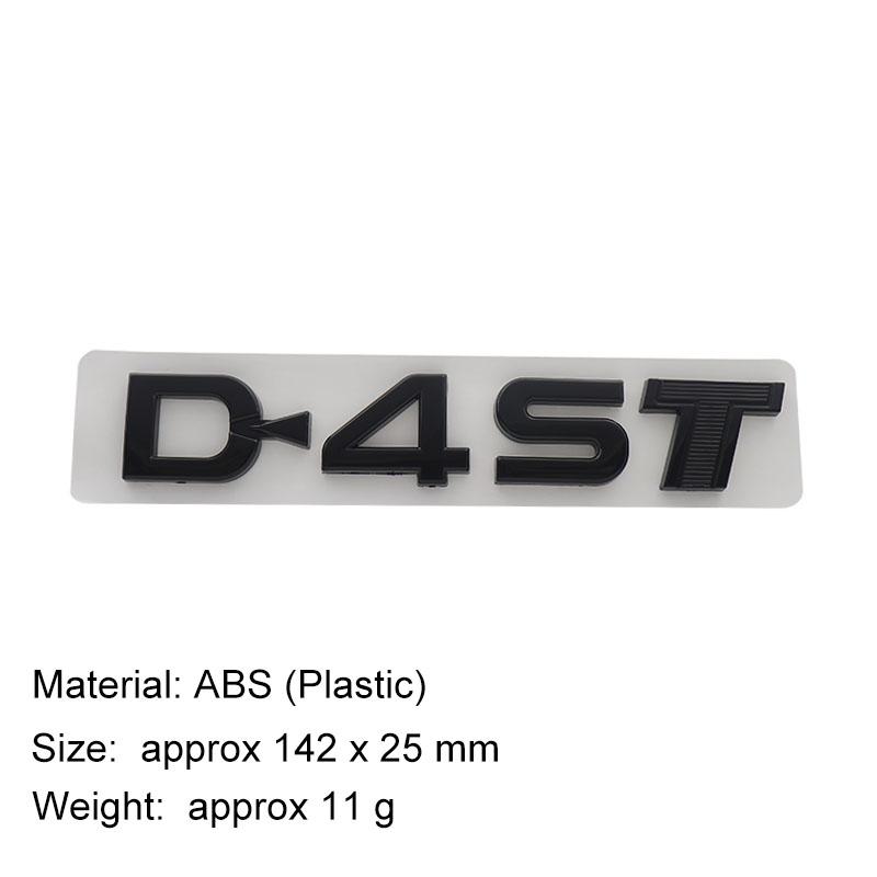 3D Premium ABS D-4ST Letter Sticker Tail Bumper Badge Auto Rear Trunk Emblem Accessories Exterior Decoration ya-black
3D Premium ABS D-4ST Letter Sticker Tail Bumper Badge Auto Rear Trunk Emblem Accessories Exterior Decoration ya-black