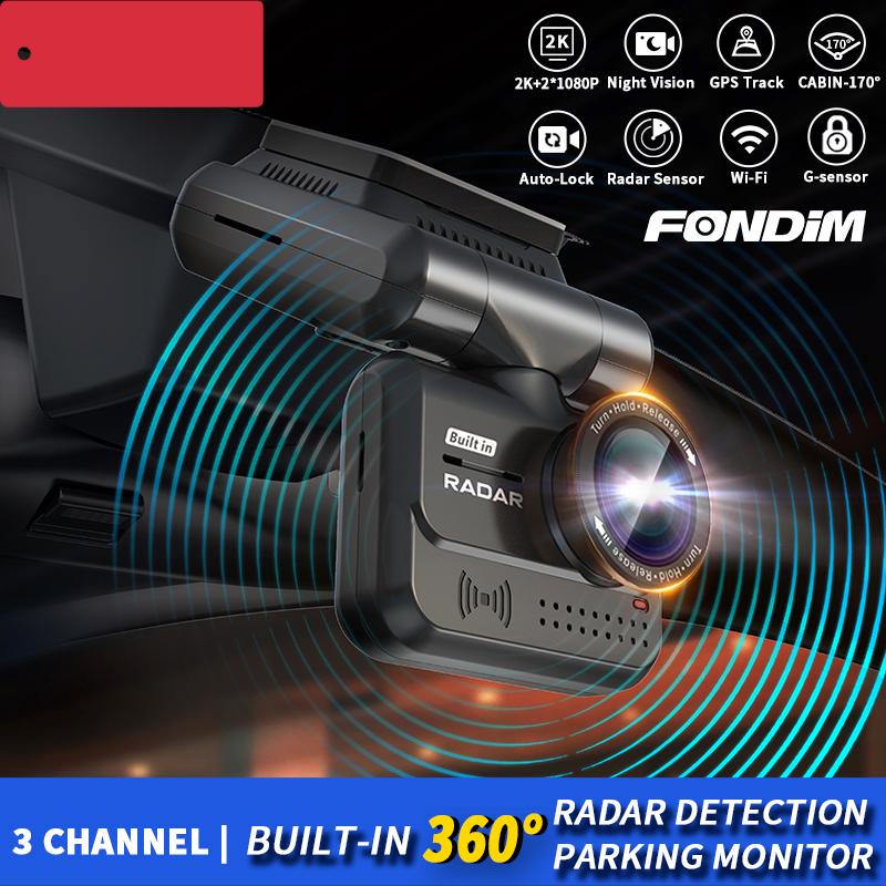 FONDIM 3CH GPS Dash Cam 2K UHD Front+1080P Rear/170° FOV Cabin Camera Built-in 24H Radar Parking Super Night Vision WiFi(A7WB)
FONDIM 3CH GPS Dash Cam 2K UHD Front+1080P Rear/170° FOV Cabin Camera Built-in 24H Radar Parking Super Night Vision WiFi(A7WB)