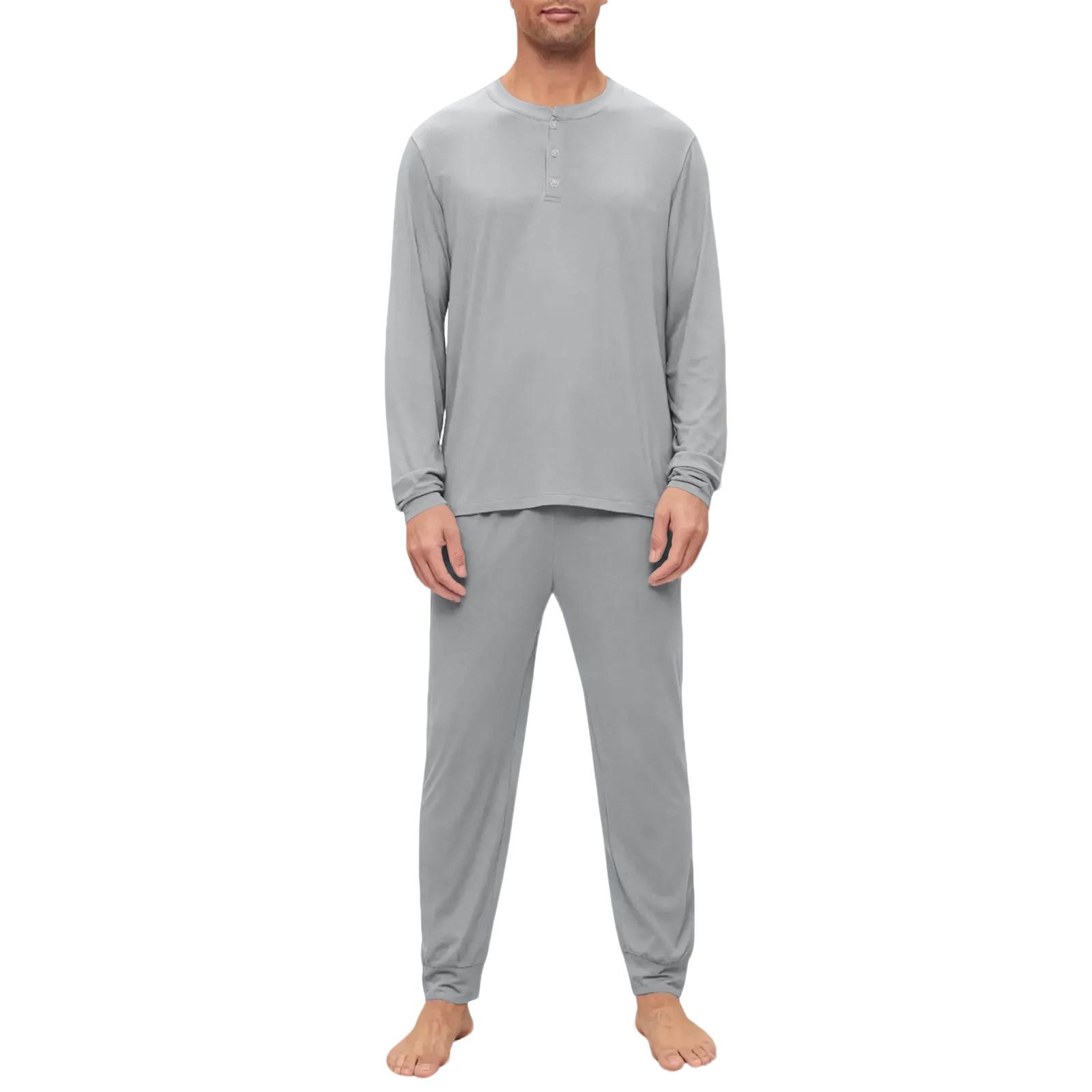Чоловічий піжамний комплект, з довгим рукавом та довгими штанами, комплект з двох предметів XL світло-сірий колір
Чоловічий піжамний комплект, з довгим рукавом та довгими штанами, комплект з двох предметів XL світло-сірий колір