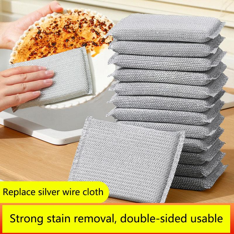 Double Sided Steel Wool Dish Scrubber Sponge for Cleaning Pots Pans Non Stick Oil Resistant Replaces Steel Scouring Pads Thick Scrubbing No Scratch 5pcs срібний
Double Sided Steel Wool Dish Scrubber Sponge for Cleaning Pots Pans Non Stick Oil Resistant Replaces Steel Scouring Pads Thick Scrubbing No Scratch 5pcs срібний