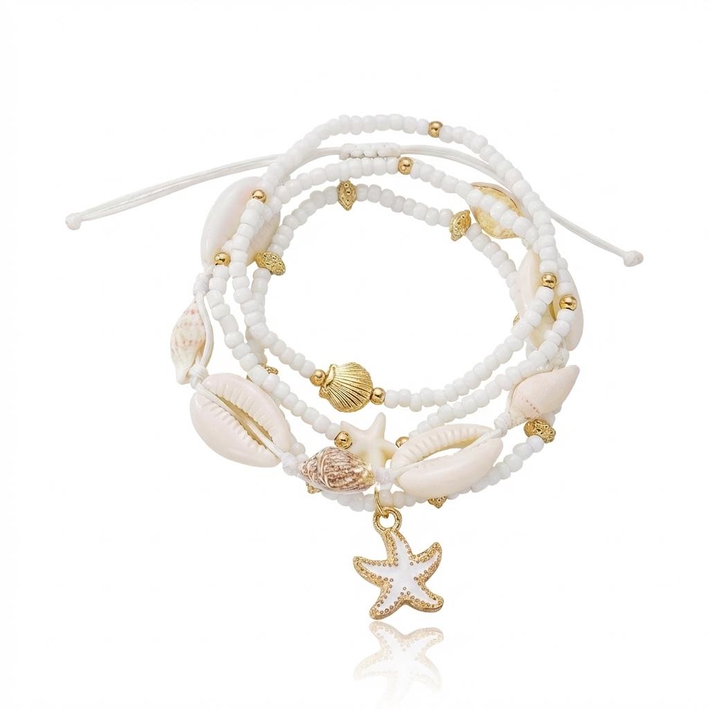 Bracelet Set Vacation Beach Starfish Shell Conch 4Pcs Summer Wristband for Women
Bracelet Set Vacation Beach Starfish Shell Conch 4Pcs Summer Wristband for Women