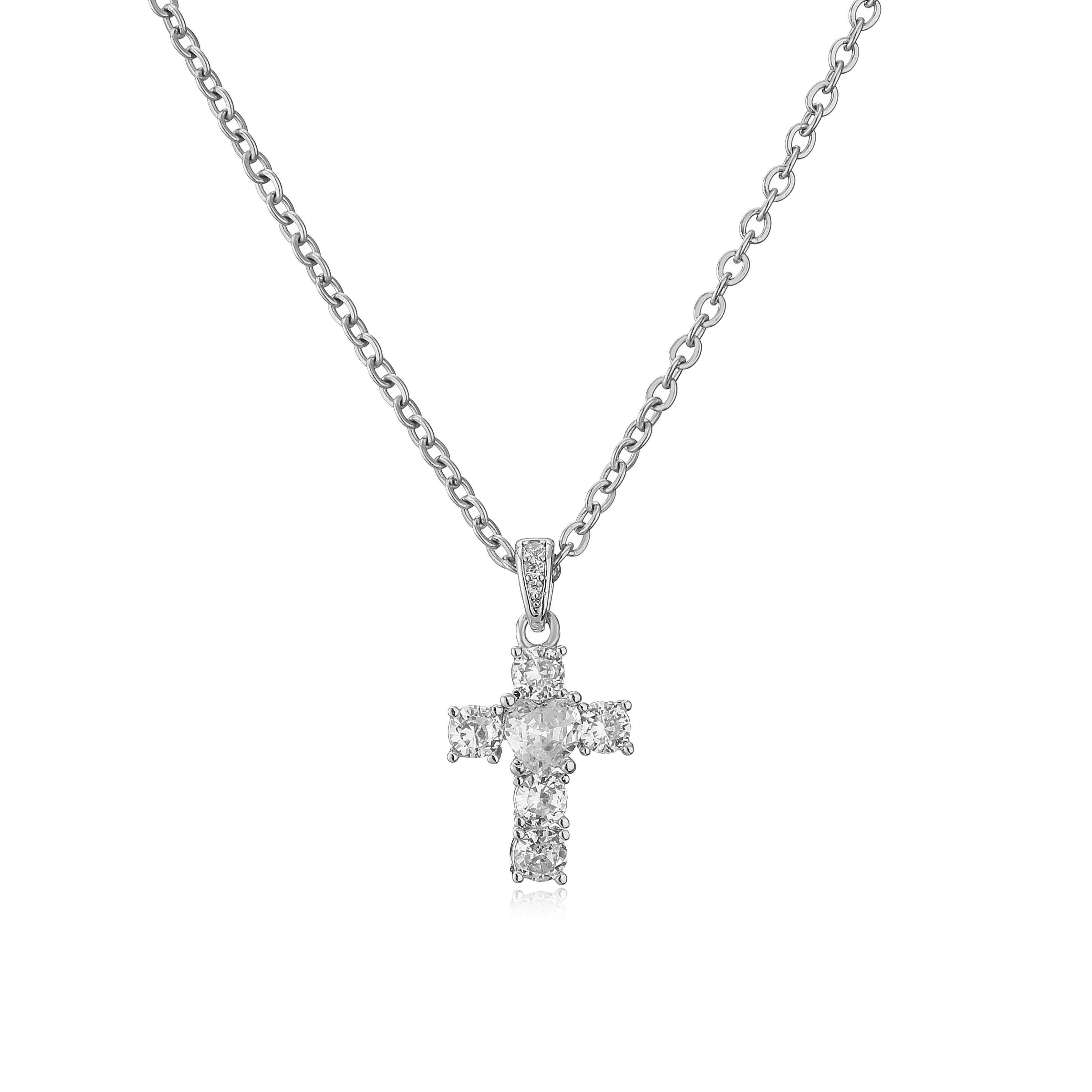HECHENG,Exquisite Fashion Sparkling Crystal Zircon Cross Pendant Necklace For Women Heart Thin Chain Choker Zircon 40cm
HECHENG,Exquisite Fashion Sparkling Crystal Zircon Cross Pendant Necklace For Women Heart Thin Chain Choker Zircon 40cm
