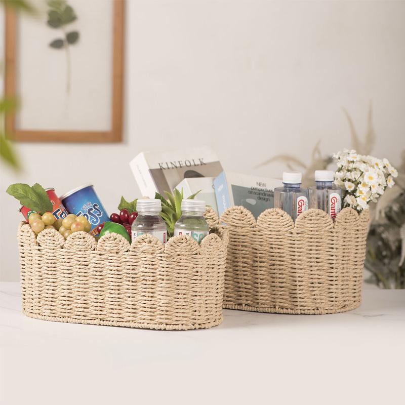 1Pc Paper Rope Woven Fruits High-capacity Pastoral Style Clothing Storage Boxes Cosmetics Kitchen Pastries Storage Basket S
1Pc Paper Rope Woven Fruits High-capacity Pastoral Style Clothing Storage Boxes Cosmetics Kitchen Pastries Storage Basket S