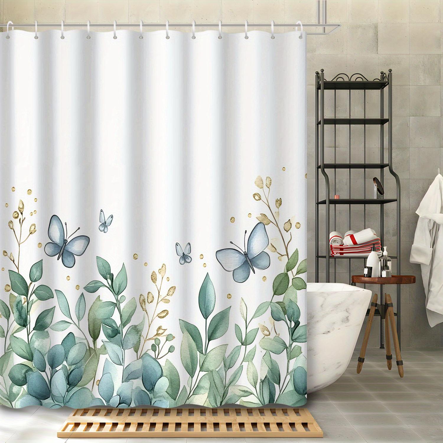 1Pc Nordic Watercolor Green Fresh Leaves And Butterflies Shower Curtain, 12 Hooks Included, Home Decor Bathroom Accessory W60H190(CM)-1 Pcs
1Pc Nordic Watercolor Green Fresh Leaves And Butterflies Shower Curtain, 12 Hooks Included, Home Decor Bathroom Accessory W60H190(CM)-1 Pcs