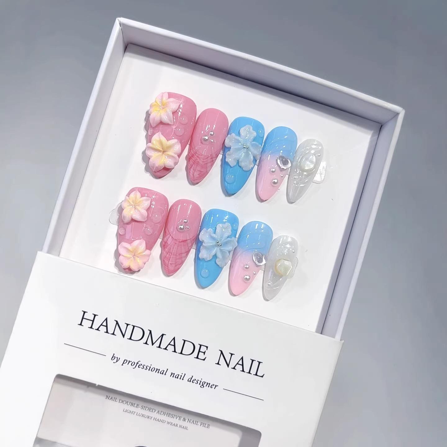 Dopamine Shell Pearl Temperament Almond Nail Art Bubble Smudge Wearing Nail Pure Handmade High-end XS
Dopamine Shell Pearl Temperament Almond Nail Art Bubble Smudge Wearing Nail Pure Handmade High-end XS