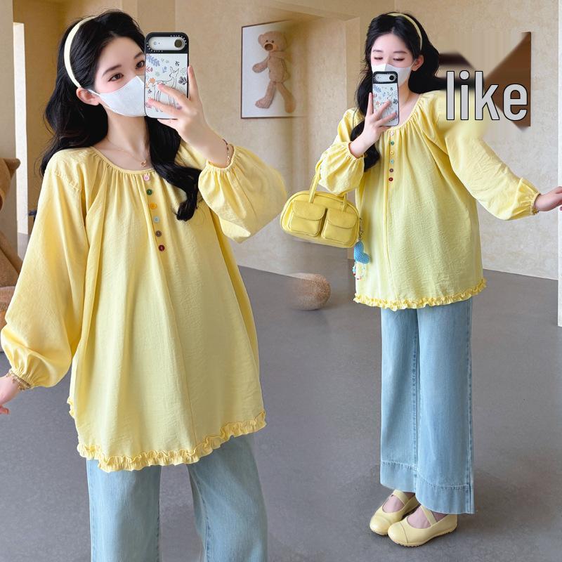 2026 Spring Korean Sweet Doll Top for Pregnant Women L жовтий
2026 Spring Korean Sweet Doll Top for Pregnant Women L жовтий