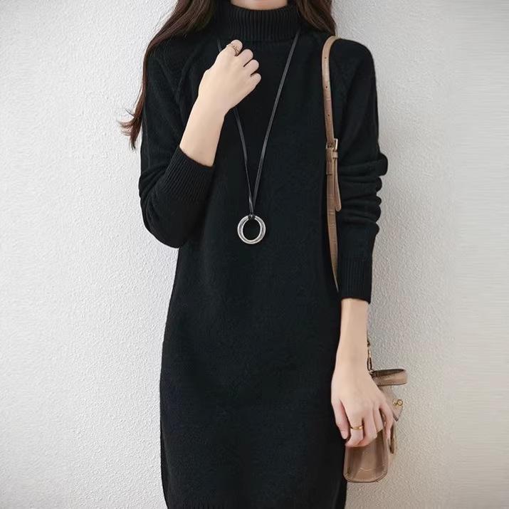 2026 Autumn/Winter Korean High Neck Mid-Length Loose Knit Sweater Dress for Women One Size чёрный
2026 Autumn/Winter Korean High Neck Mid-Length Loose Knit Sweater Dress for Women One Size чёрный