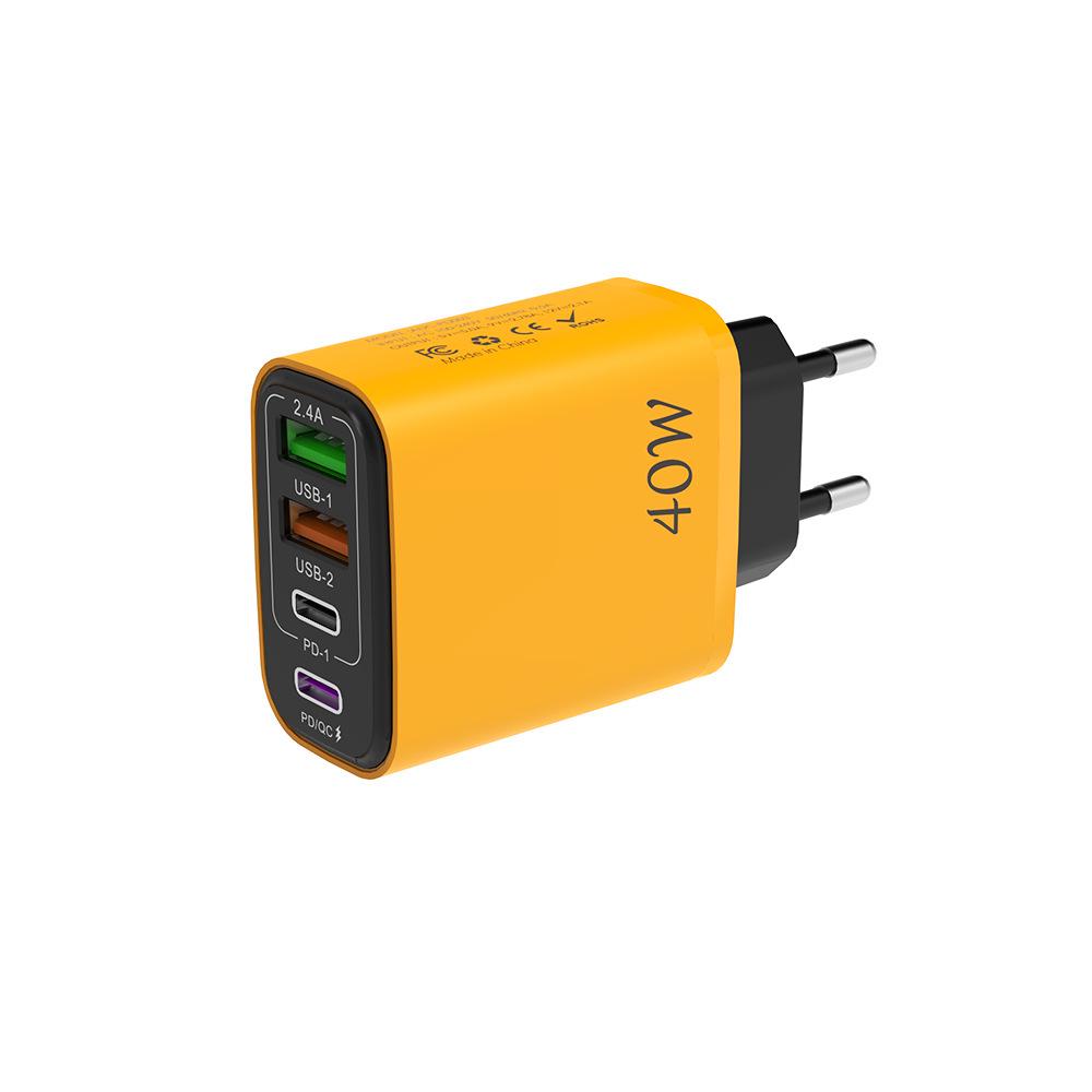40W Multi-port Charger with 2 USB & 2 PD Ports, EU/UK Mobile Power Adapter Bare Device
40W Multi-port Charger with 2 USB & 2 PD Ports, EU/UK Mobile Power Adapter Bare Device