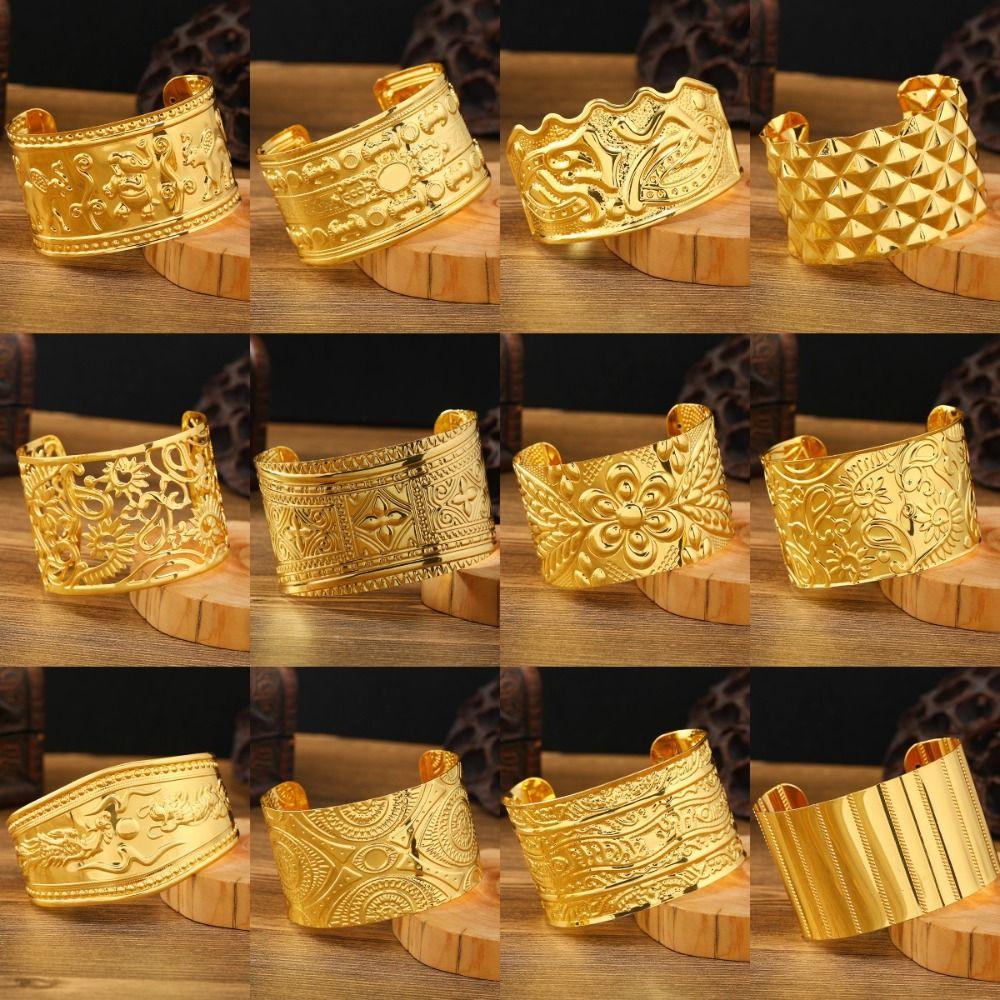 Dunhuang Dai Style Bracelet Vintage Bohemian Bangles Creative Golden Wide Bracelet Women Style 2
Dunhuang Dai Style Bracelet Vintage Bohemian Bangles Creative Golden Wide Bracelet Women Style 2